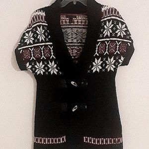 Tommy Hilfiger short sleeves christmas color jacket black, red and beige size me